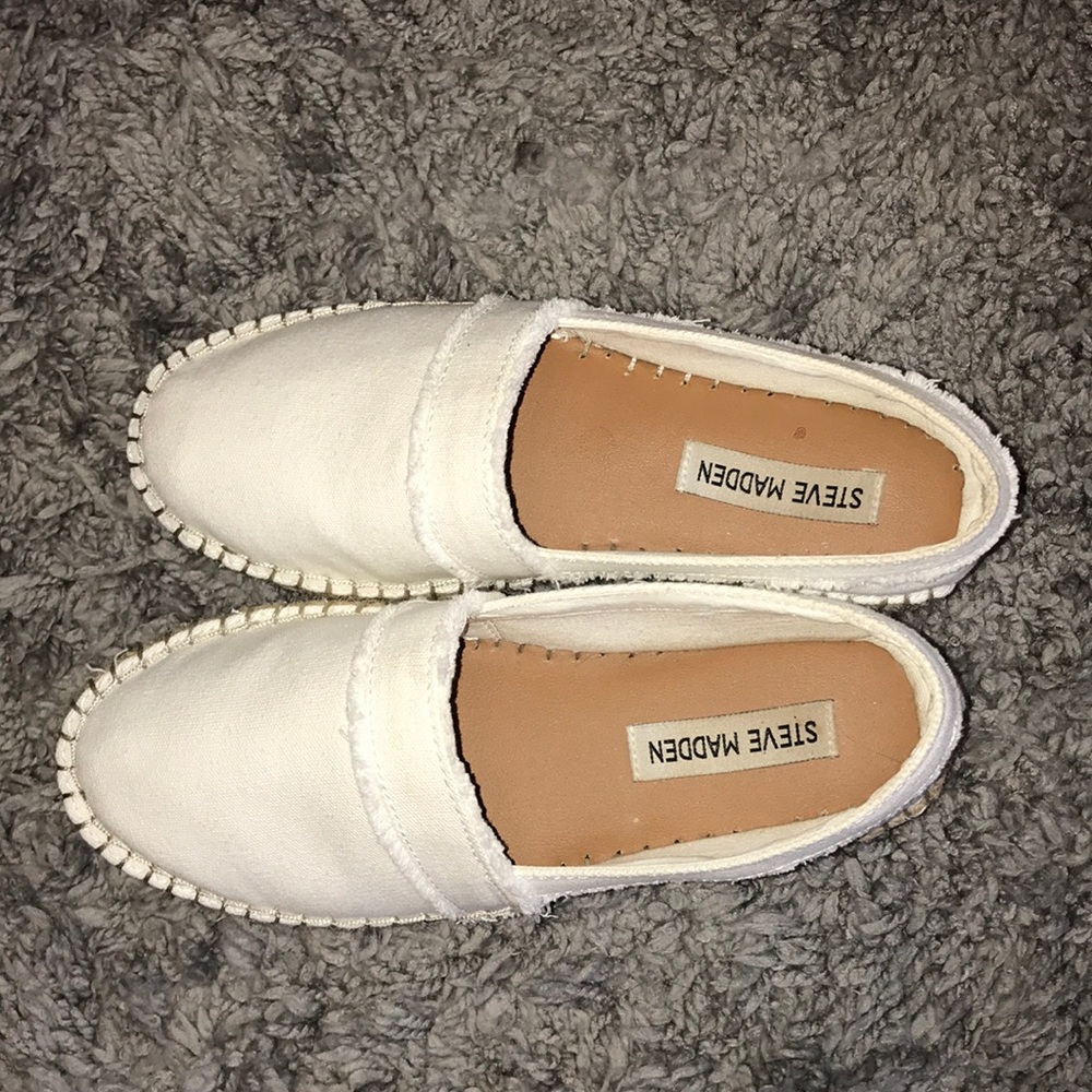 White Steve Madden platform shoes